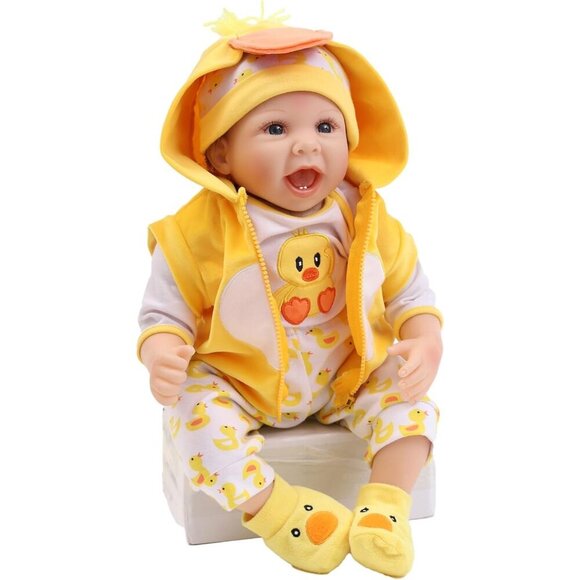 🆕 22-Inch Soft Cloth Body Realistic Reborn Baby Boy Doll - Picture 4 of 7